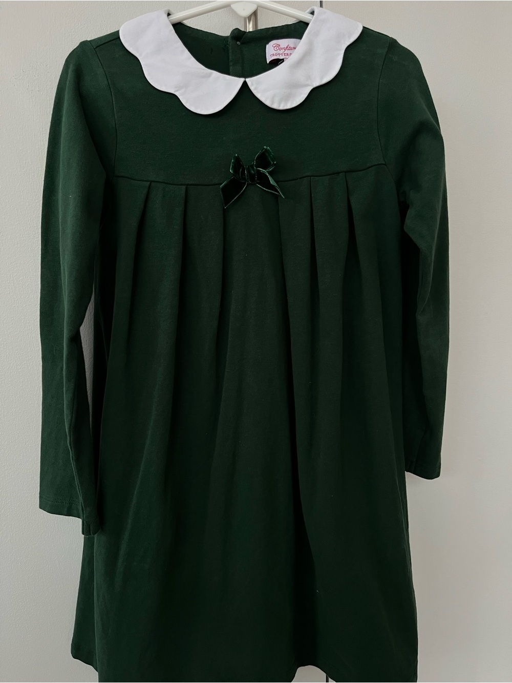 Trotters Anna Frill Collar Dress Hunter Green 6-7yrs. Holiday Special Occasion